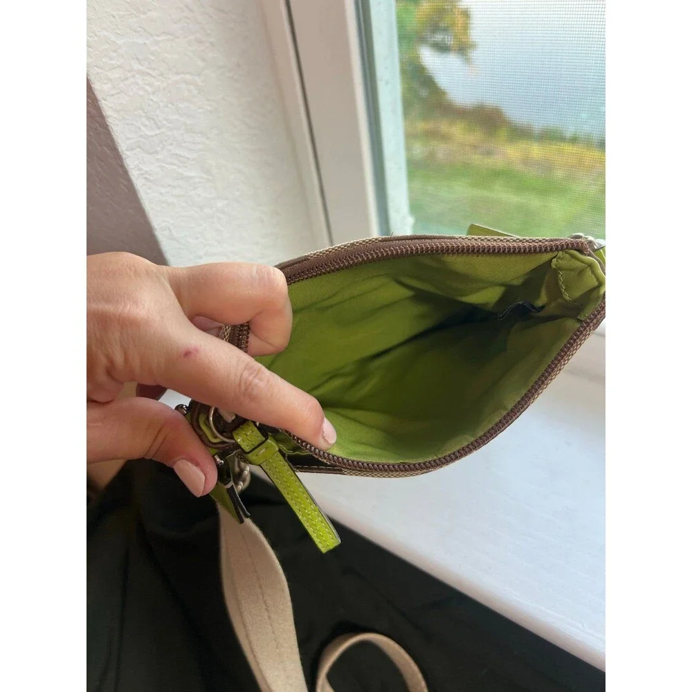 Coach Signature C Crossbody Bag in Brown, Tan & Chartreuse | Excellent Condition - Picture 7 of 11